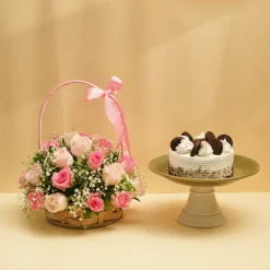 Cake & Flower Combo Basket V-022