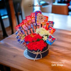 Chocolates with rose & pringless box